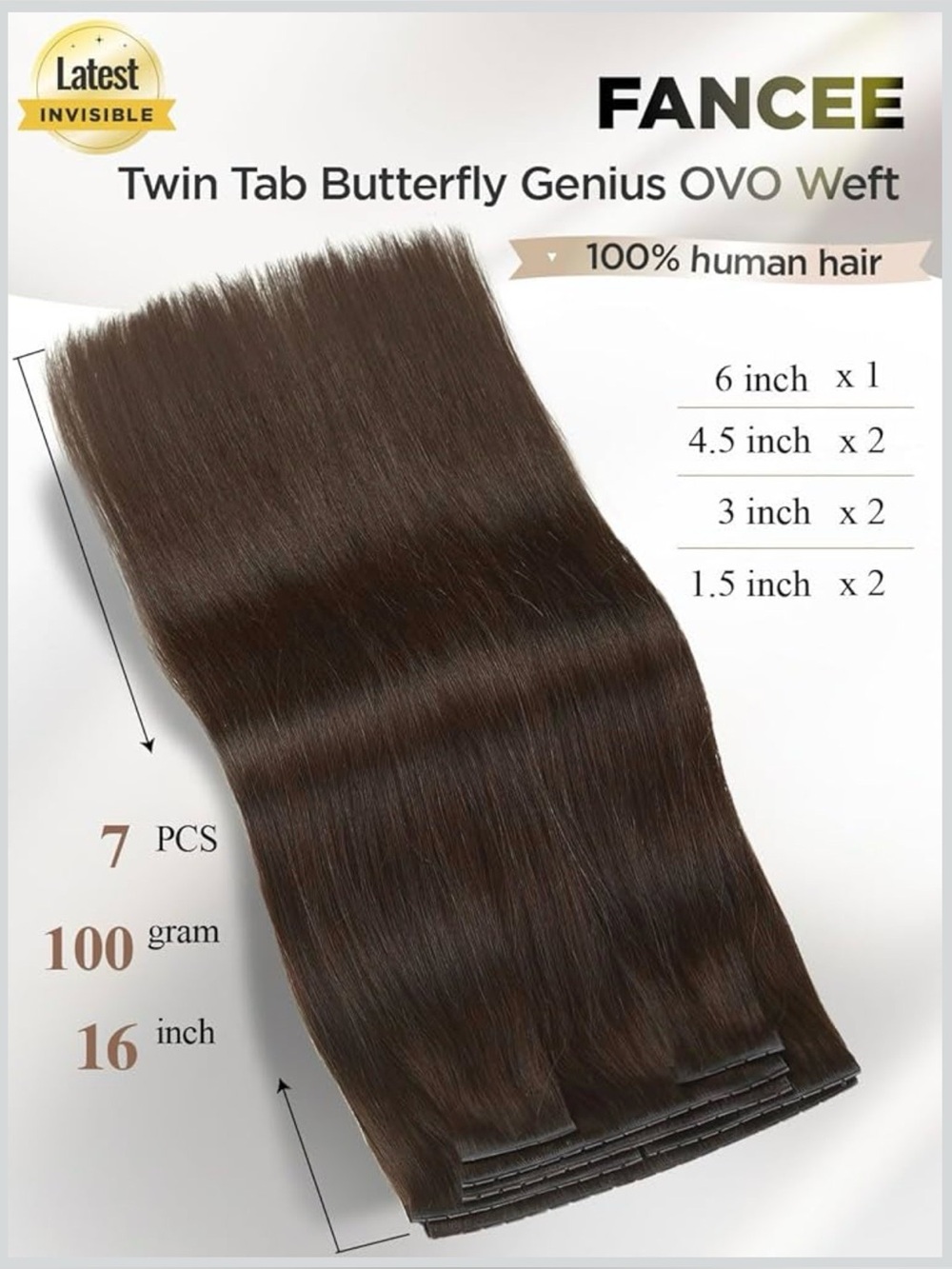 Butterfly Human Hair Extensions, Double Invisible Weft 100% Remy Human Hair - Picture 2 of 10